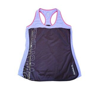 Reebok Women's Racerback Tank Top M PlayDry Moisture-Wicking Purple & Black